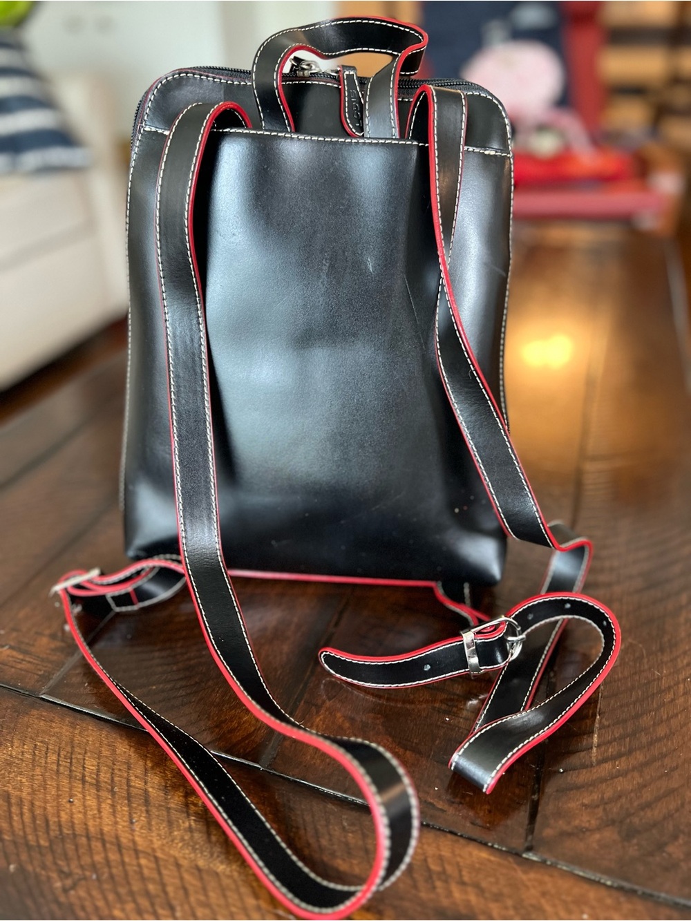 Lodis Genuine Leather Backpack Black Minimalist Business Travel Daypack